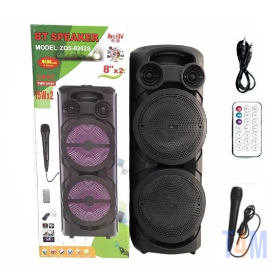 Sing-e Portable Wireless Speaker ZQS8202s with Mic and Remote Control Black